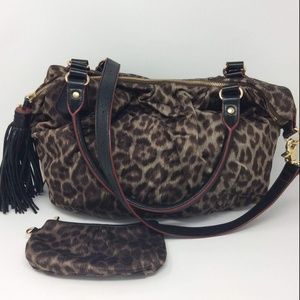 MZ Wallace Cheetah Print Satchel Handbag